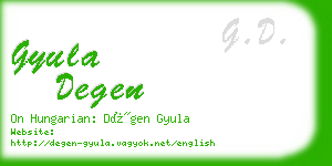 gyula degen business card